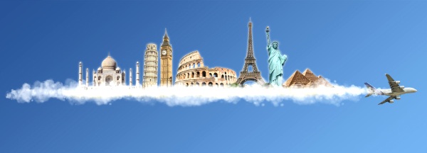 2015年 十大最佳旅游国 Travel the world clouds plane concept