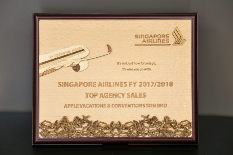 Apple Vacations gets SQ Top Passenger Agency Award FY2017/2018