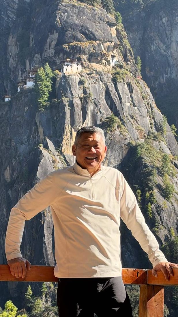Man at Tiger's Nest monastery