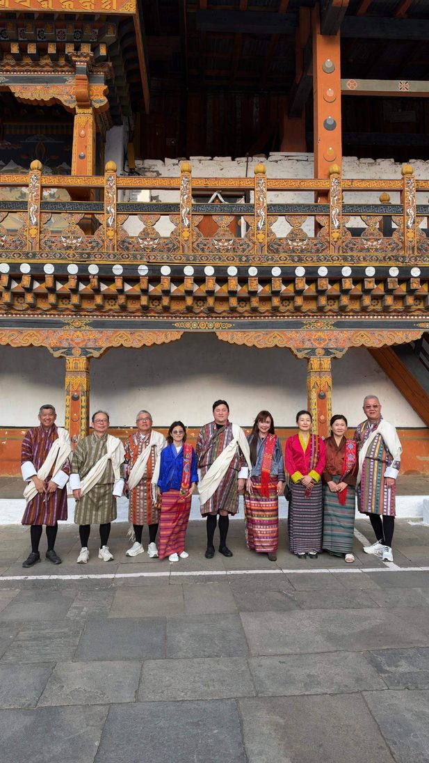 Bhutanese people in traditional dress